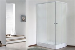 ROYAL BATH HPD 75x120 Душевой уголок прямоугольный, стекло 6 мм матовое, профиль алюминий  белый, дверь раздвижная - фото 113890