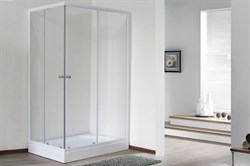 ROYAL BATH HPD 75x115 Душевой уголок прямоугольный, стекло 6 мм прозрачное, профиль алюминий  белый, дверь раздвижная - фото 113927