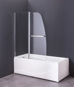 GROSSMAN Шторка для ванны GR-100/2 (140*120) алюминиевый профиль, стекло ПРОЗРАЧНОЕ 6мм GR-100/2 - фото 117768