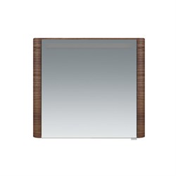 AM.PM Sensation, зеркало, зеркальный шкаф, левый, 80 см, с подсветкой, орех, текстурированная - фото 123630