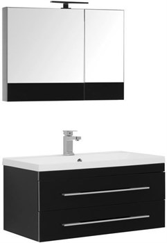 AQUANET Верона NEW 90 Комплект мебели для ванной комнаты (подвесной 2 ящика) - фото 126763