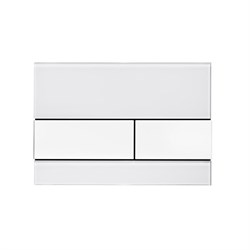 TECEsquare. Панель смыва,  стекло белое, клавиши нержавеющая сталь(сатин) - фото 130816