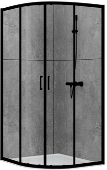 Душевой уголок ABBER Schwarzer Diamant, двери раздвижные, стекло6 мм - фото 140995
