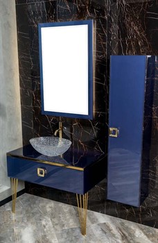 ARMADIART Столешница стекло 100см прямая Насыщенный синий - фото 153911