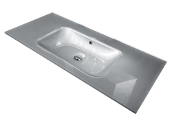 ARMADIART Столешница стекло 100см моноблок СЕРЕБРО ARMADIART-852-100-S - фото 154209