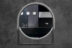 ARMADIART Зеркало Vallessi круглое с полочкой антрацит 80*90 - фото 154259