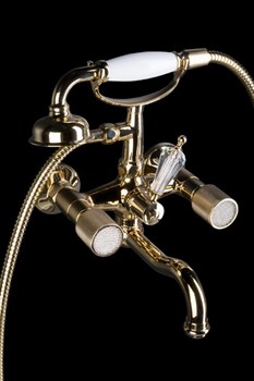 BOHEME Смеситель для ванны(душ.ком) ROYAL CRYSTAL, золото, переключатель Swarovski_Комплект - фото 154969
