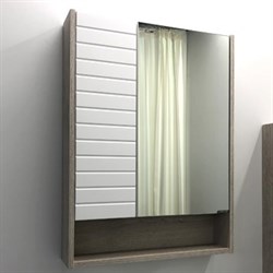 COMFORTY Зеркало-шкаф "Клеон-60" белый/дуб дымчатый - фото 155970