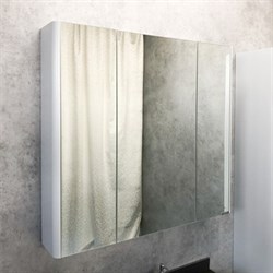 COMFORTY Зеркало-шкаф "Сорренто-90" светло-серый - фото 157066