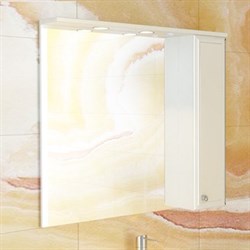 COMFORTY Зеркало-шкаф "Сочи-85" белый глянец - фото 157089