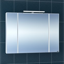 SANTA Зеркальный шкаф СаНта Стандарт 100 113013, цвет белый, с подсветкой - фото 158775