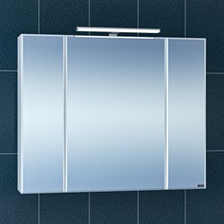 SANTA Зеркальный шкаф СаНта Стандарт 90 113018, цвет белый, с подсветкой - фото 158781