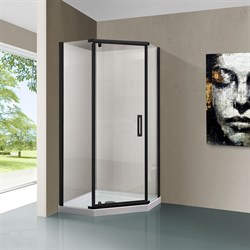 VINCEA Душевой уголок Stresa VSP-1S900CLB, 900*900, черный, стекло прозрачное VINCEA VSP-1S900CLB