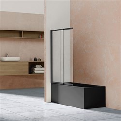VINCEA Душевая шторка на ванну VSB-1E100CLB, 1000*1450, матовый черный, стекло прозрачное VINCEA VSB-1E100CLB - фото 163586