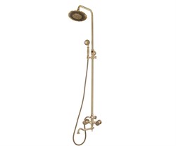 Bronze de Luxe Royal Комплект для ванной и душа двухручковый длинный  (25см) излив, лейка "Двойной цветок" (10121DDF) - фото 177979