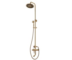 Bronze de Luxe Windsor Комплект для ванной и душа одноручковый короткий (10см) излив, лейка "Двойной цветок" (10120DF) - фото 178051