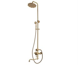 Bronze de Luxe Windsor  Комплект для ванной и душа одноручковый длинный  (25см) излив, лейка "Цветок" (10120DF/1) - фото 178058