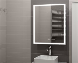 CONTINENT Зеркало-шкаф ALLURE 550х800 белый правый со светодиодной подсветкой - фото 178300