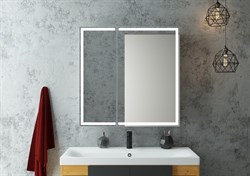 CONTINENT Зеркало-шкаф ALLURE 800х800 белый  со светодиодной подсветкой - фото 178325