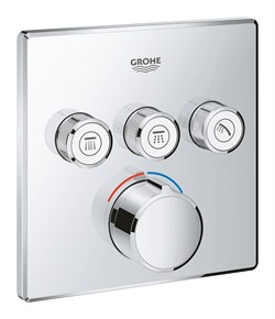 GROHE 29149000 Grohtherm SmartControl Смеситель на 3 выхода, внешняя часть, хром - фото 185860