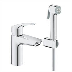 GROHE Смеситель для раковины Eurosmart 23124003 с гигиеническим душем - фото 186547