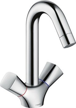 HANSGROHE Смеситель Hansgrohe Logis для раковины с двумя рукоятками без сливного набора 71221000, хром - фото 190942