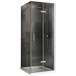 ABBER Душевой уголок  Zart AG08080P-S101, размер 80x100 см, двери складные, стекло 6 мм AG08080P-S101 - фото 194957