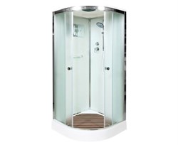 DETO Душевая кабина D08S, размер 80x80 см, профиль глянцевый хром, стекло матовое D08S - фото 199642
