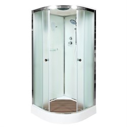 DETO Душевая кабина D08S с электрикой, размер 80x80 см, профиль глянцевый хром, стекло матовое D08SEL - фото 199663