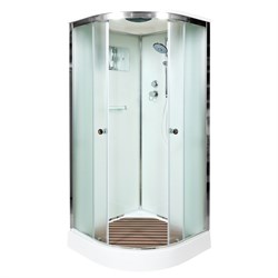 DETO Душевая кабина D09S, размер 90x90 см, профиль глянцевый хром, стекло матовое D09S - фото 199830