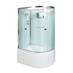 DETO Душевая кабина D120L, размер 120x80 см, профиль глянцевый хром, стекло матовое D120L - фото 200876