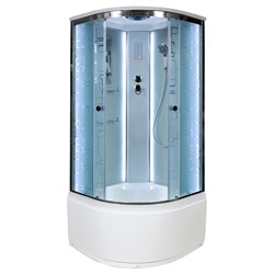 DETO Душевая кабина EM4590 LED, размер 90x90 см, профиль глянцевый хром, стекло с узором EM4590LED - фото 203614