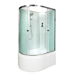 DETO Душевая кабина EM4512RN без крыши, размер 120x80 см, профиль глянцевый хром, стекло с узором EM4512RN - фото 205132