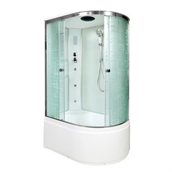 DETO Душевая кабина EM4512L с гидромассажем и электрикой, размер 120x80 см, профиль глянцевый хром, стекло с узором EM4512LGM+EL - фото 205178
