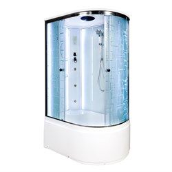 DETO Душевая кабина EM4512L LED с гидромассажем, размер 120x80 см, профиль глянцевый хром, стекло с узором EM4512LLED+GM - фото 205190