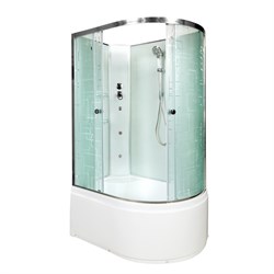 DETO Душевая кабина EM4512LN с гидромассажем, размер 120x80 см, профиль глянцевый хром, стекло с узором EM4512LNGM - фото 205198