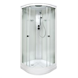 DETO Душевая кабина DM2090 с электрикой, размер 90x90 см, профиль белый, стекло с рисунком DM2090EL - фото 211635