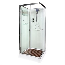 DETO Душевая кабина K408, размер 80x80 см, профиль хром, стекло прозрачное K408 - фото 211680