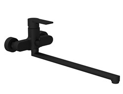 CERSANIT Смеситель для ванны BRASKO BLACK с длинным изливом однорычажный черный - фото 212060