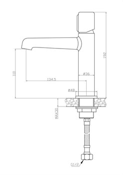 BELBAGNO Uno Смеситель для раковины с донным клапаном, золото UNO-LVM-ORO - фото 220030