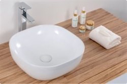 BELBAGNO Раковина накладная керамическая BB1301, квадратная, 425х425х145, цвет белый - фото 220632