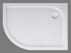 BELBAGNO Душевой поддон полукруглый-асимметричный, размер 120х80 см, высота 15 см, белый, левая версия - фото 220818
