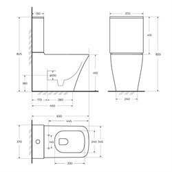 BELBAGNO Marmi Чаша унитаза безободкового, P-trap, цвет белый - фото 220874