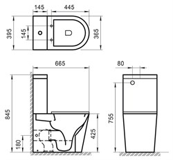 BELBAGNO Sfera-R Чаша унитаза безободкового, P-trap, цвет белый - фото 220885