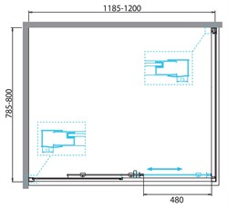 BELBAGNO Due Душевой уголок прямоугольный, размер 120х80 см, двери раздвижные, стекло 5 мм - фото 220992