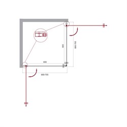 BELBAGNO Etna Душевой уголок квадратный, размер 70х70 см, двери распашные, стекло 6 мм - фото 221017