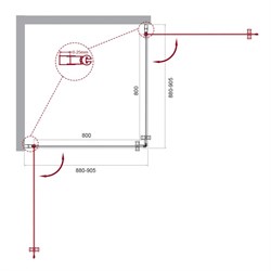 BELBAGNO Etna Душевой уголок квадратный, размер 90х90 см, двери распашные, стекло 6 мм - фото 221019