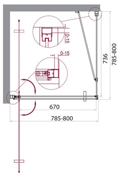 BELBAGNO Marmi Душевой уголок квадратный, размер 80х80 см, двери распашные, стекло 8 мм - фото 221165