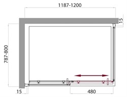 BELBAGNO Uno Душевой уголок прямоугольный, размер 120х80 см, двери раздвижные, стекло 5 мм - фото 221253