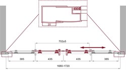 BELBAGNO Uno-195 Душевая дверь в нишу, размер 170 см, двери раздвижные, стекло 5 мм - фото 221377